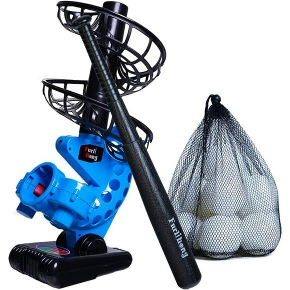 Baseball Pitching Machine with Bat and Training Balls for Kids